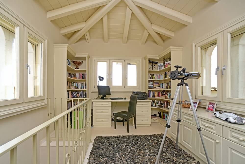 Indoor playroom and entertainment lounge at Villa Eremia, Corfu